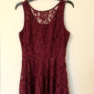Maroon Lace Dress